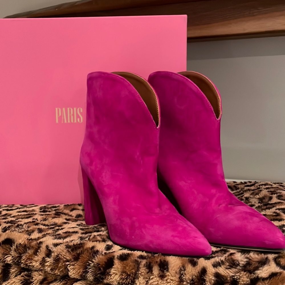 Paris Texas fuschia heeled boots